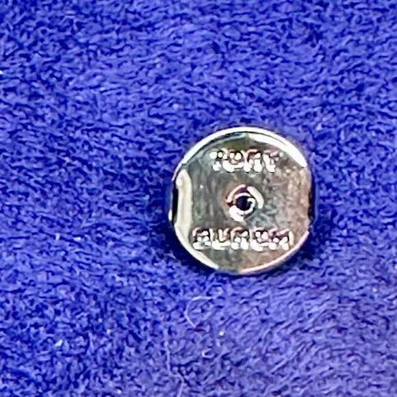 Tory Burch Silver Logo Dangle Pearl Drop Earrings - Elegant Minimalist Jewelry - Picture 4 of 6